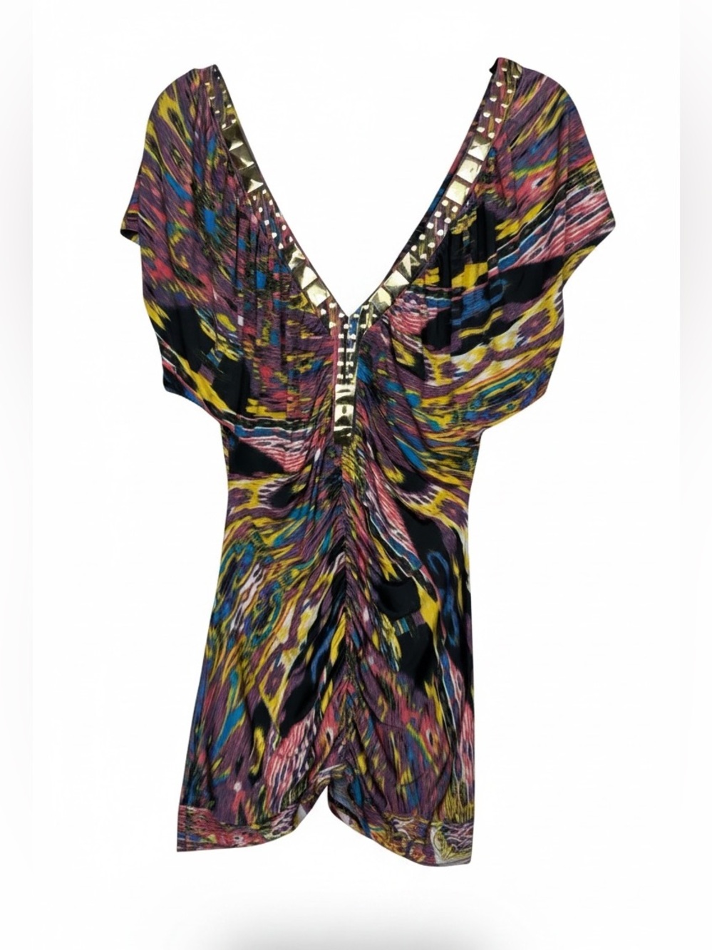Baby Phat Vintage Y2K “Wild Thing” Multicolor Stretch Sleeveless Dress. SZ XL